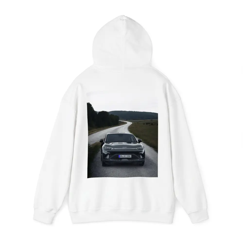 Smart Car On Winding Country Gravel Road – Hoodies