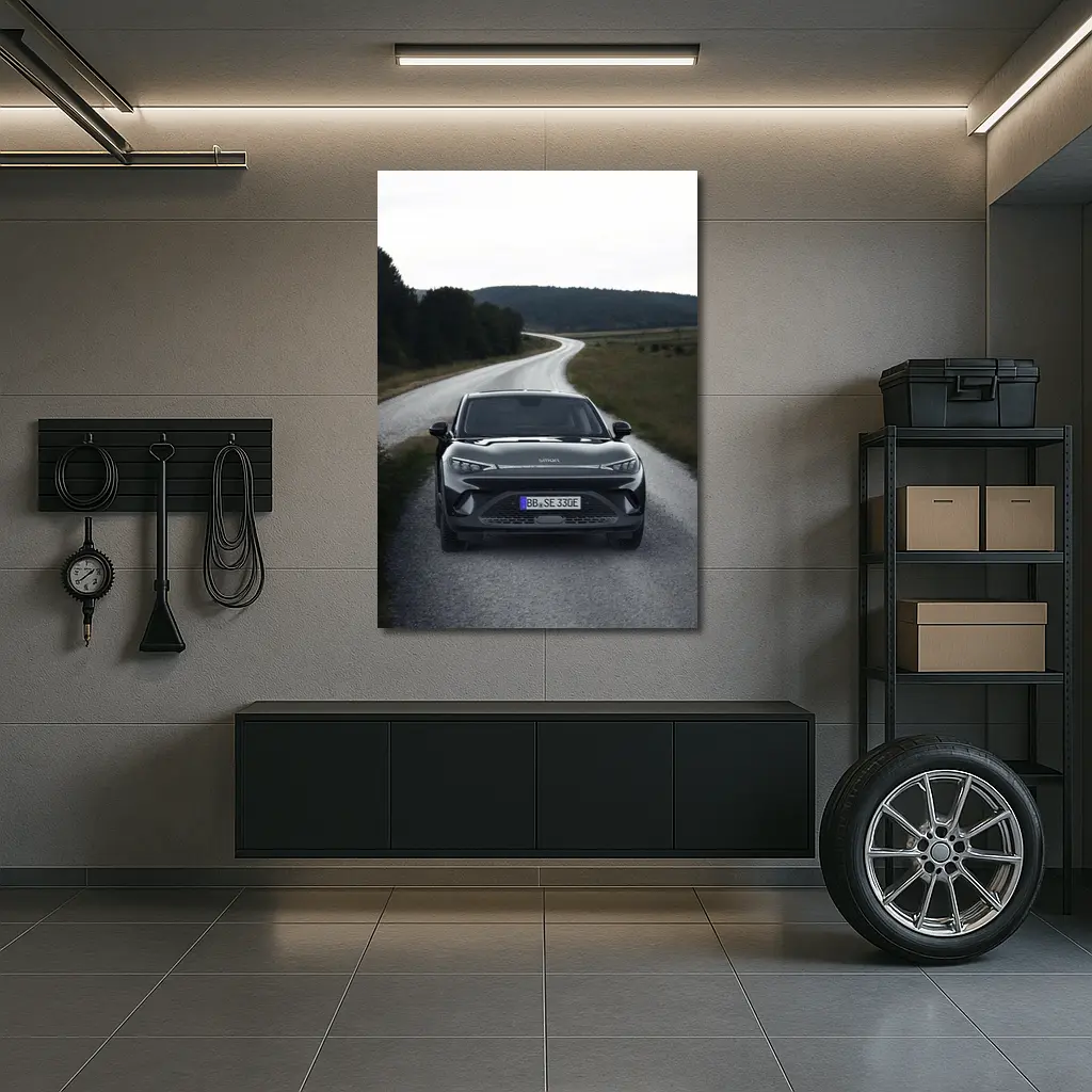 Smart Car On Winding Country Gravel Road – Wall Art