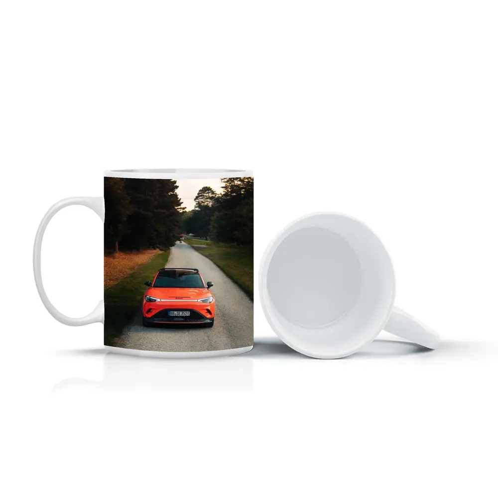 Smart Car Orange SUV Forest Road – Mugs