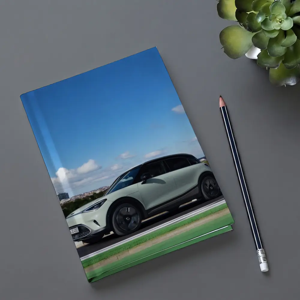 Smart Car Green Highway City Background – Notebooks