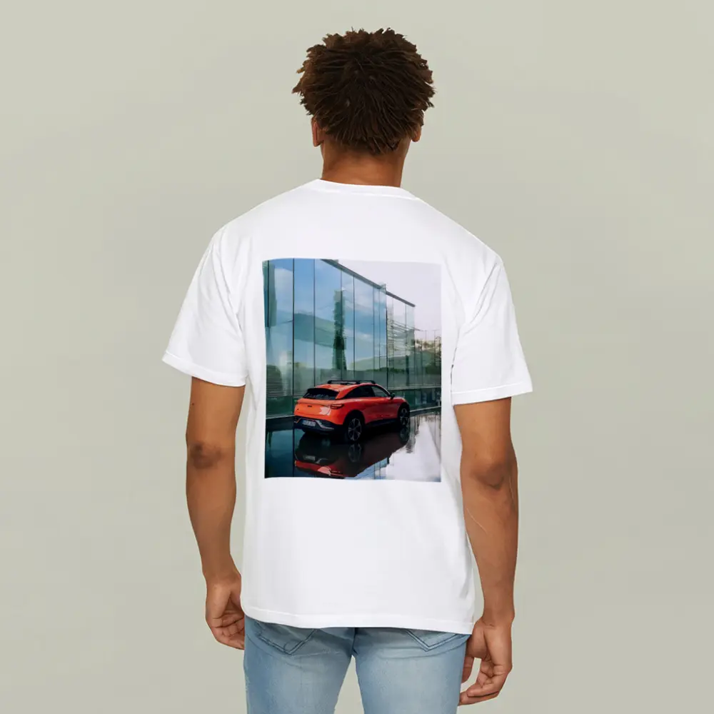 Smart Car Orange SUV Glass Building – T-Shirts