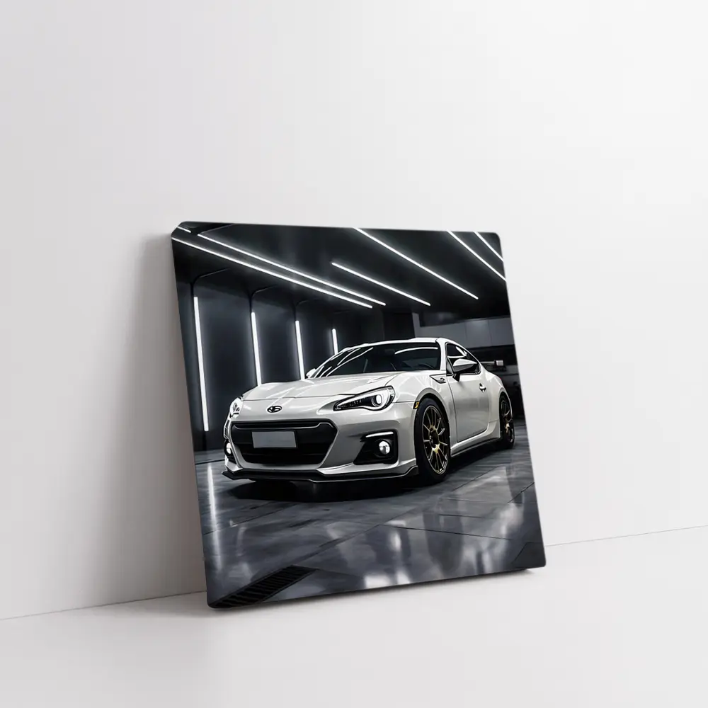 Subaru BRZ White Sports Car Garage – Wall Art