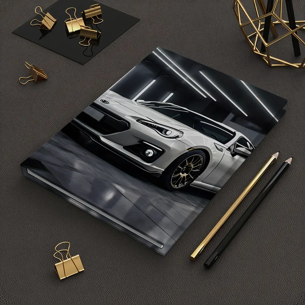Subaru BRZ White Sports Car Garage – Notebooks