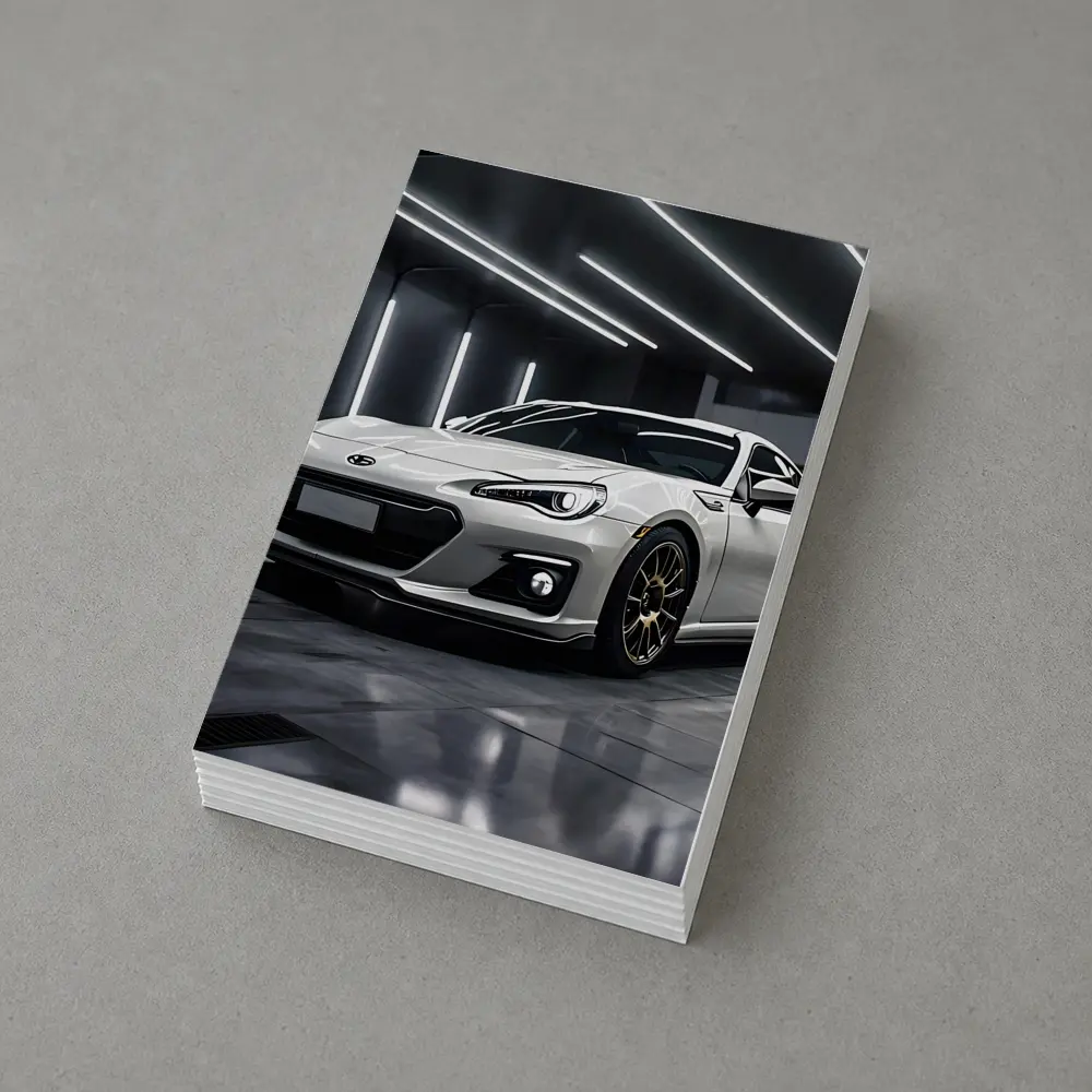 Subaru BRZ White Sports Car Garage – Postcards