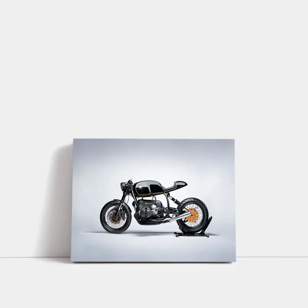BMW Cafe Racer Custom Motorcycle Black Gold – Wall Art