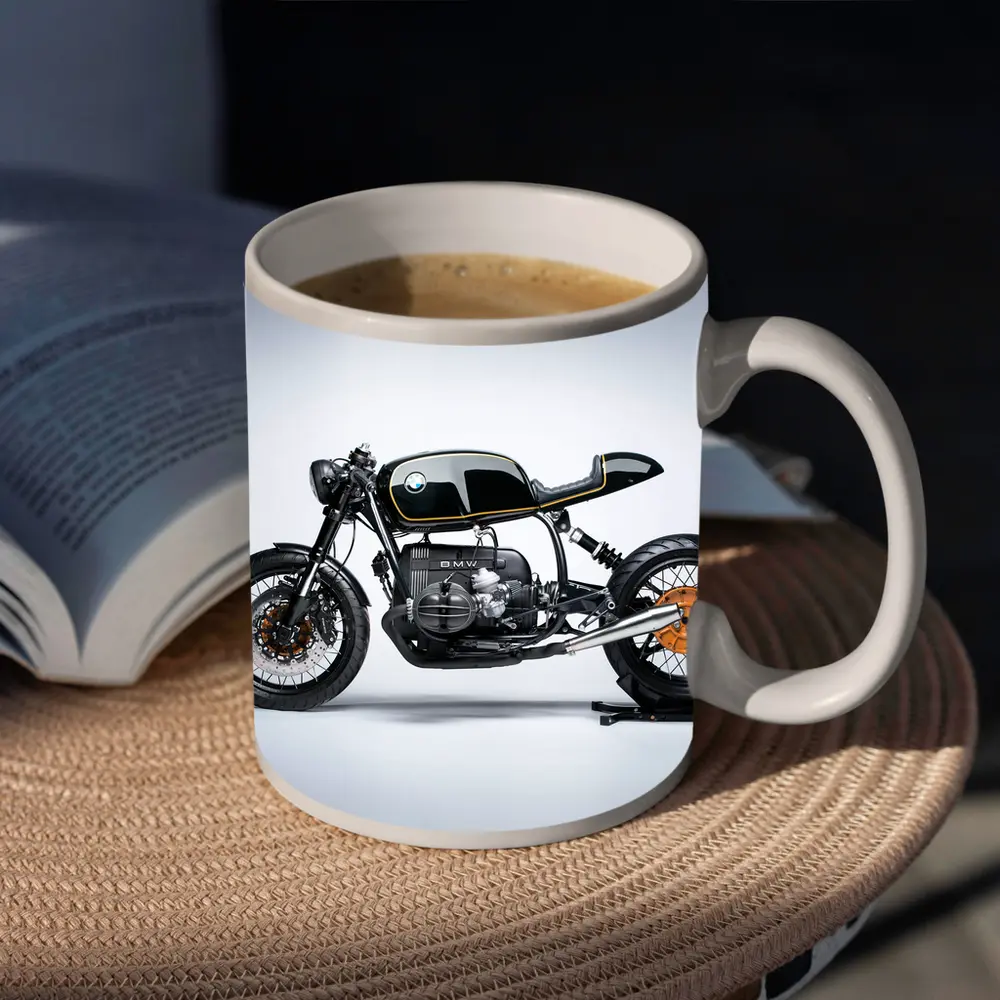 BMW Cafe Racer Custom Motorcycle Black Gold – Mugs