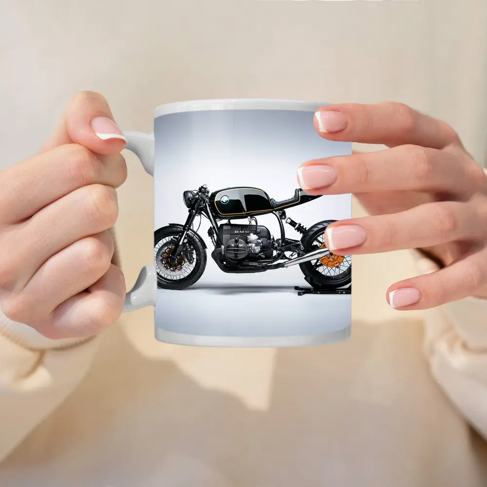 BMW Cafe Racer Custom Motorcycle Black Gold – Mugs