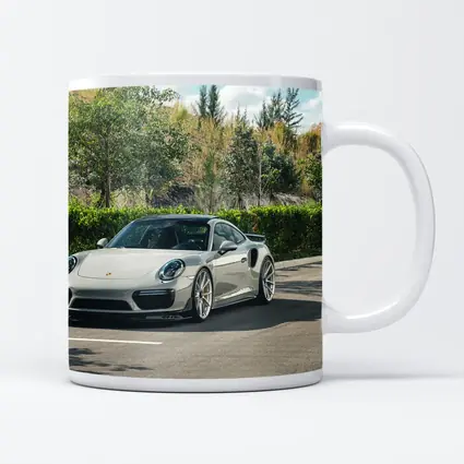 Porsche 911 Turbo Silver Parked Outdoors
