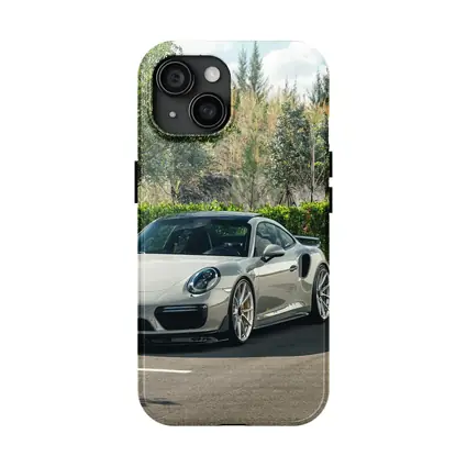Porsche 911 Turbo Silver Parked Outdoors