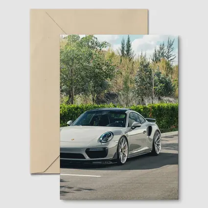 Porsche 911 Turbo Silver Parked Outdoors