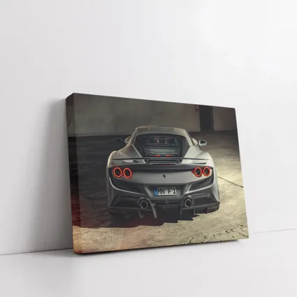 Ferrari F8 Rear View Gray Garage