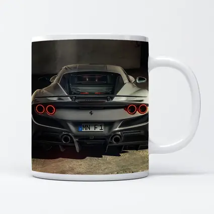 Ferrari F8 Rear View Gray Garage