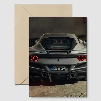 Ferrari F8 Rear View Gray Garage