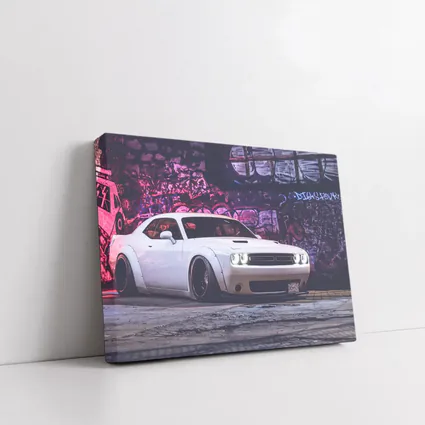 Dodge Challenger Wide Body Graffiti Wall Night
