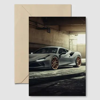 Ferrari F8 Gray Supercar Parking Garage