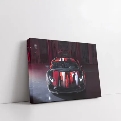 Lamborghini Aventador Black Red Art Car