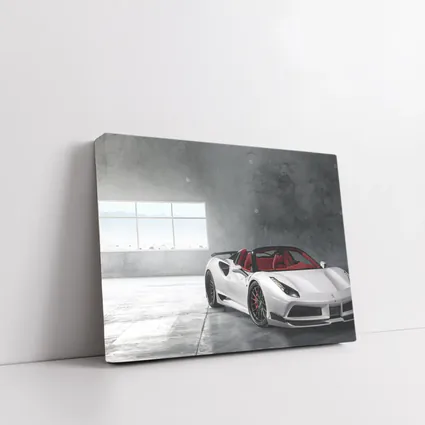 Ferrari 488 Spider White Concrete Garage