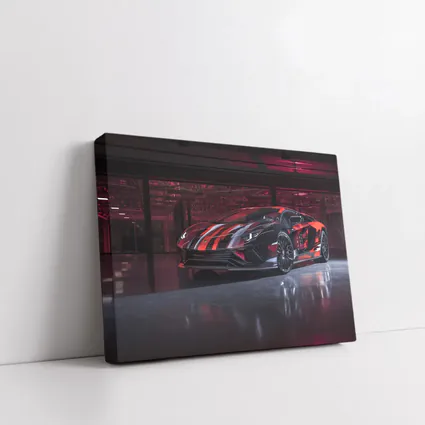 Lamborghini Aventador Red Black Wrap Garage