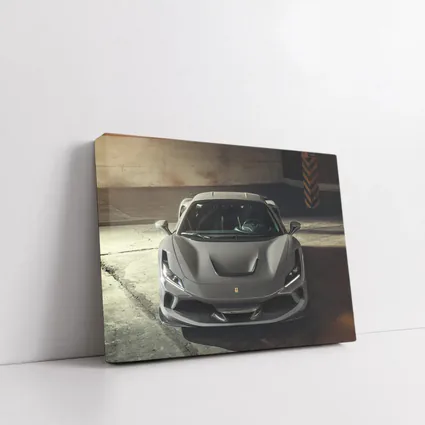 Ferrari F8 Matte Gray Parking Garage Front