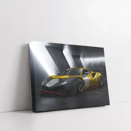 Ferrari 488 GT3 Yellow Racing Livery Dark