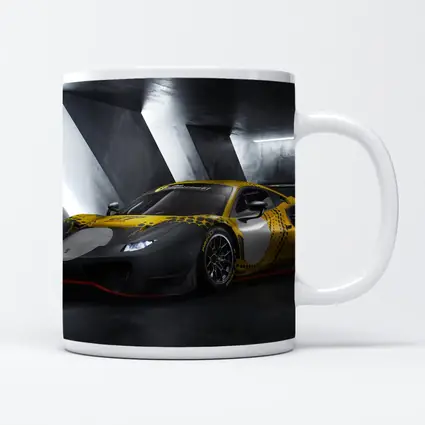 Ferrari 488 GT3 Yellow Racing Livery Dark