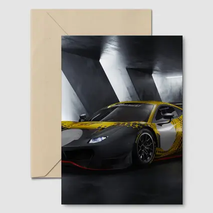 Ferrari 488 GT3 Yellow Racing Livery Dark