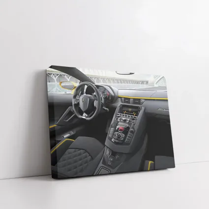 Lamborghini Aventador Interior Yellow Accent Detail