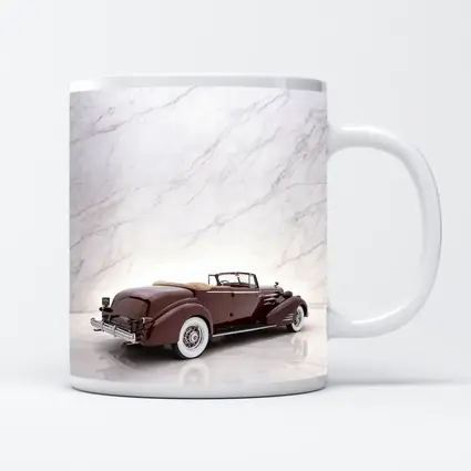 1935 Cadillac Series Convertible Marble Background