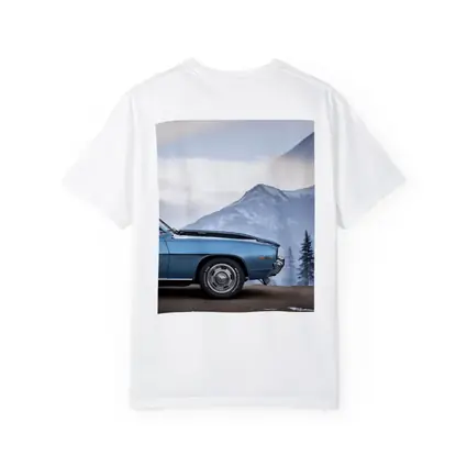 Chevrolet Camaro Classic Blue Snowy Mountain Backdrop