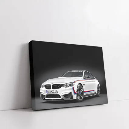 BMW M4 White Coupe Dark Studio