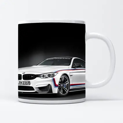 BMW M4 White Coupe Dark Studio