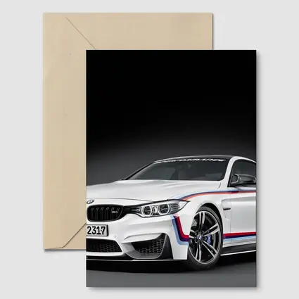BMW M4 White Coupe Dark Studio