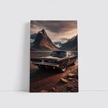 Dodge Charger RT Classic Mountain Lake Scene