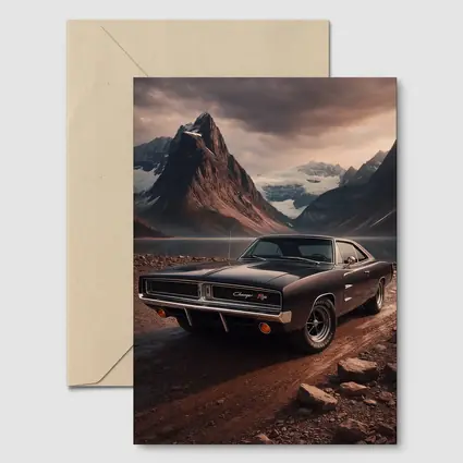 Dodge Charger RT Classic Mountain Lake Scene