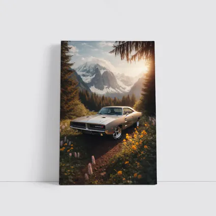 Dodge Charger Classic Muscle Car Mountain Forest