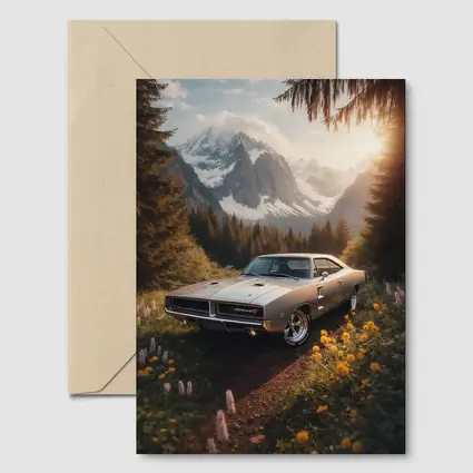 Dodge Charger Classic Muscle Car Mountain Forest