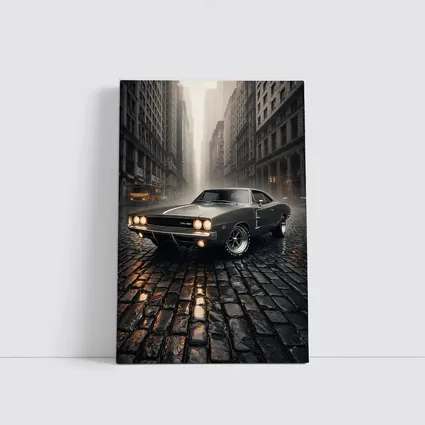 Dodge Charger Classic Muscle Car Rainy City