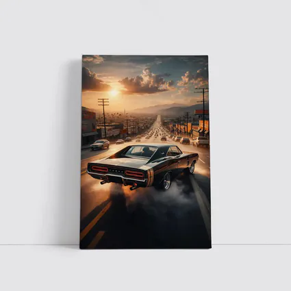 Dodge Charger Burnout on LA Street Sunset