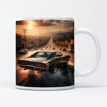 Dodge Charger Burnout on LA Street Sunset
