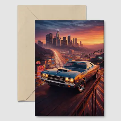 Plymouth Road Runner Los Angeles Sunset Skyline