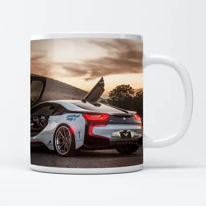 BMW i8 Scissor Doors Sunset Sky