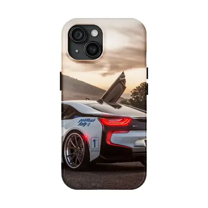 BMW i8 Scissor Doors Sunset Sky