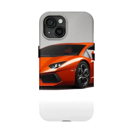 Lamborghini Aventador Orange Supercar Studio Shot