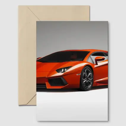 Lamborghini Aventador Orange Supercar Studio Shot