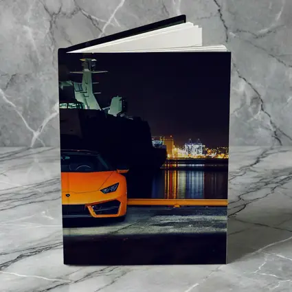 Lamborghini Huracan Orange At Night Harbor