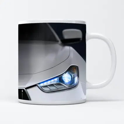 Maserati Ghibli White Headlight Close Up
