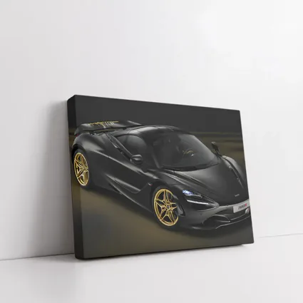 McLaren 720S Black Gold Dark Background