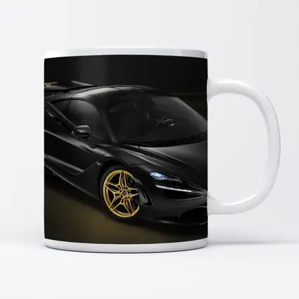 McLaren 720S Black Gold Dark Background