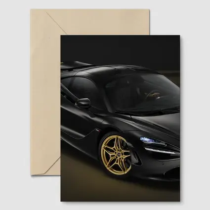 McLaren 720S Black Gold Dark Background