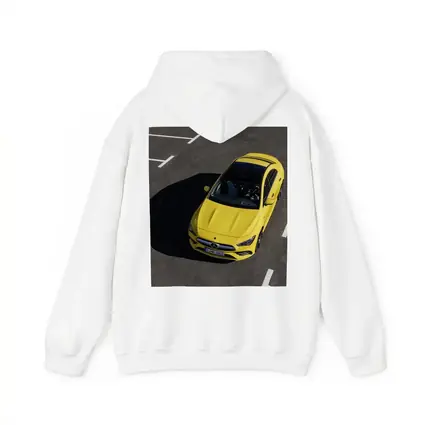 Mercedes AMG CLA Yellow Parking Lot Aerial